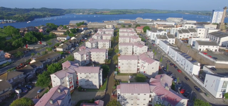 birds eye view of the Pembroke Street estate