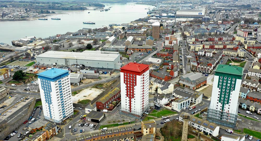 towers birds eye view of the Pembroke Street estate